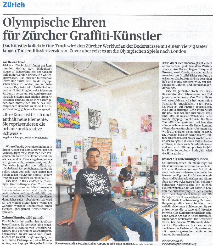 Olympische Ehren für Zürcher Graffiti Künstler