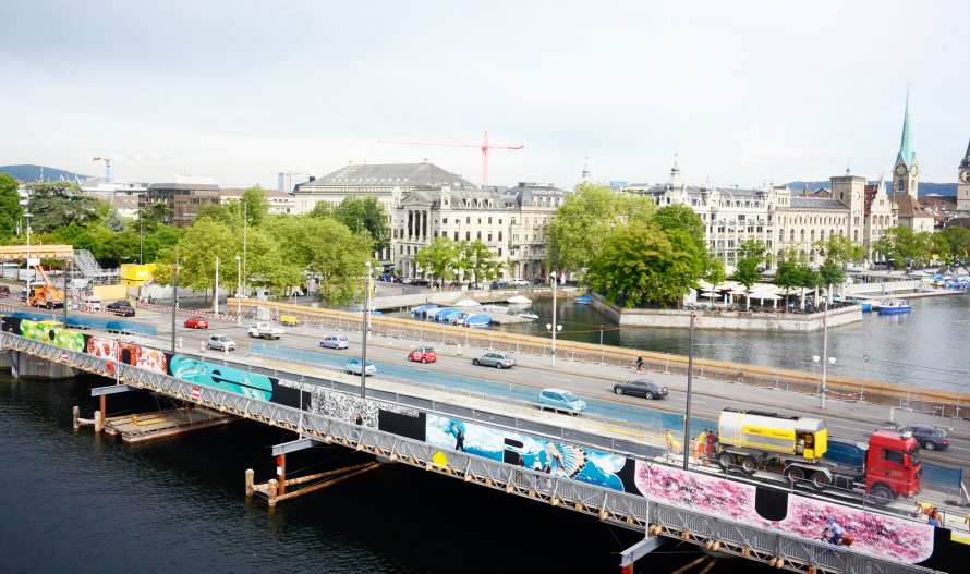 Zurich City Street Art Project Quai Bridge