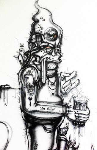 Black Cat Tattoo Studio Graffiti Auftrag