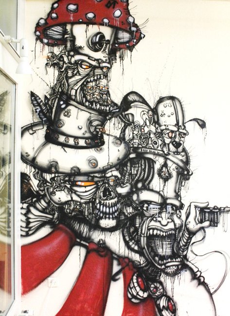 Black Cat Tattoo Studio Graffiti Auftrag