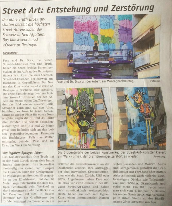 Create or Destroy / Highest Street Art Mural Switzerland