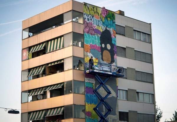 Create or Destroy / Highest Street Art Mural Switzerland