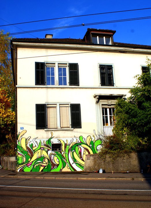 Graffiti Auftrag Pfarrer Haus Wipkingen