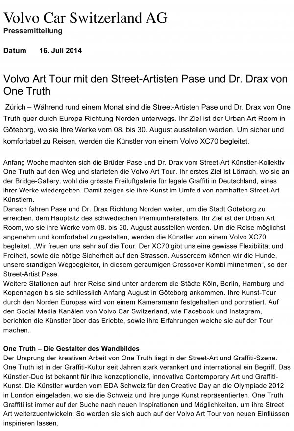 One Truth meets Bates / Volvo Art Tour