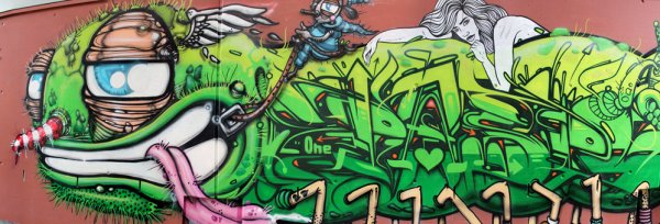 Graffiti Auftrag Stadt Zürich Tausendfüssler 