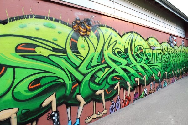 Graffiti Auftrag Stadt Zürich Tausendfüssler 