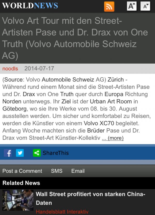 One Truth meets Bates / Volvo Art Tour